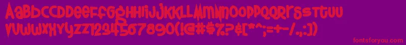 Thursdoo Font – Red Fonts on Purple Background