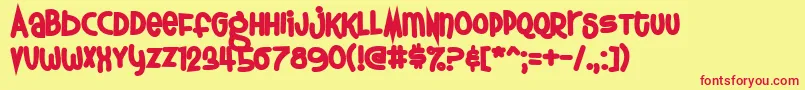 Thursdoo Font – Red Fonts on Yellow Background