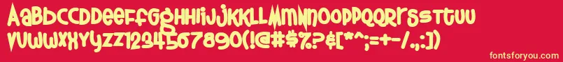 フォントThursdoo – 黄色の文字、赤い背景