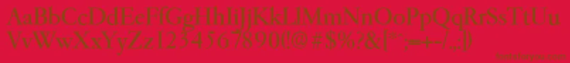 Garfeldserial Font – Brown Fonts on Red Background
