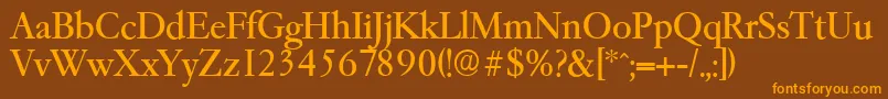 Garfeldserial Font – Orange Fonts on Brown Background