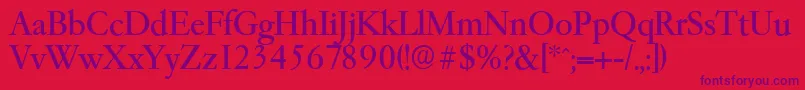 Garfeldserial Font – Purple Fonts on Red Background