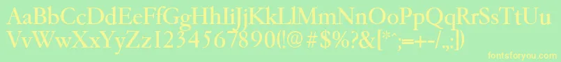 Garfeldserial Font – Yellow Fonts on Green Background