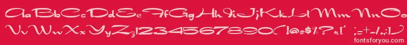 Nadejda Font – Pink Fonts on Red Background