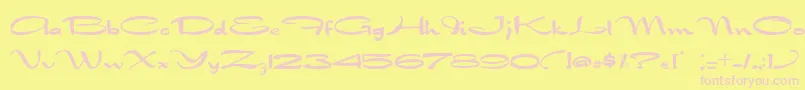 Nadejda Font – Pink Fonts on Yellow Background