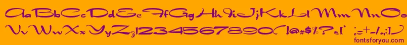 Nadejda Font – Purple Fonts on Orange Background