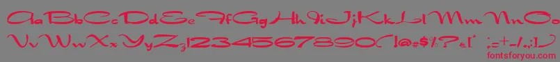 フォントNadejda – 赤い文字の灰色の背景