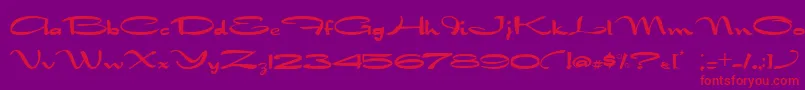 フォントNadejda – 紫の背景に赤い文字