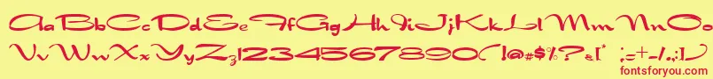Nadejda Font – Red Fonts on Yellow Background