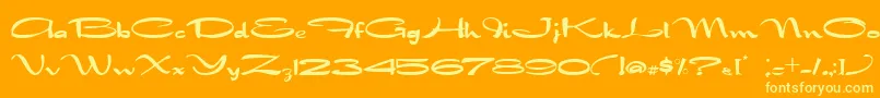 Nadejda Font – Yellow Fonts on Orange Background