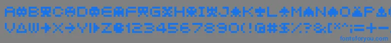 フォント04b 21  – 灰色の背景に青い文字