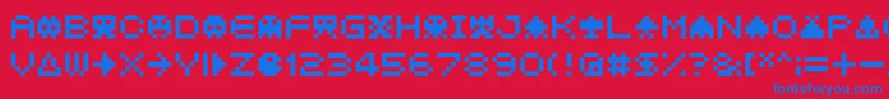 フォント04b 21  – 赤い背景に青い文字