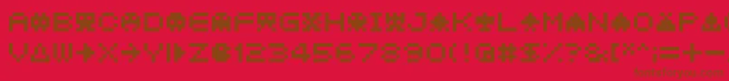 フォント04b 21  – 赤い背景に茶色の文字