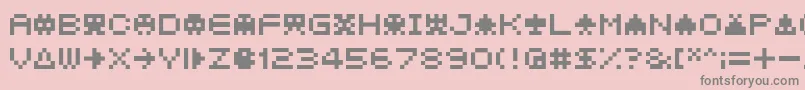 フォント04b 21  – ピンクの背景に灰色の文字