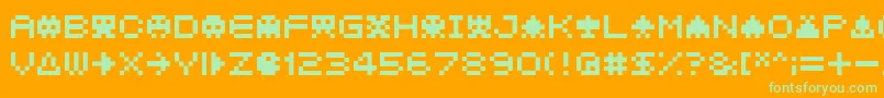 04b 21  Font – Green Fonts on Orange Background