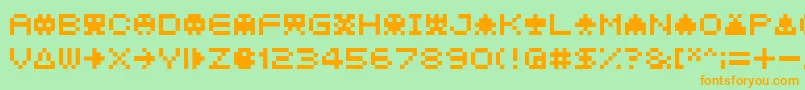 04b 21  Font – Orange Fonts on Green Background