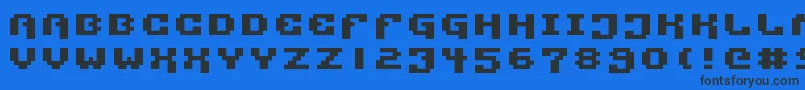 Pixtech2 Font – Black Fonts on Blue Background