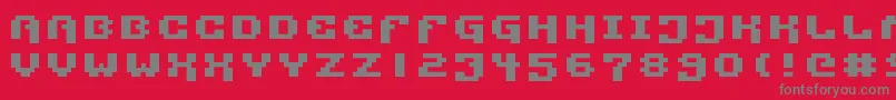 Pixtech2 Font – Gray Fonts on Red Background