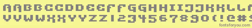 Pixtech2 Font – Gray Fonts on Yellow Background