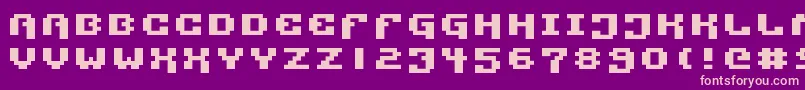Pixtech2 Font – Pink Fonts on Purple Background