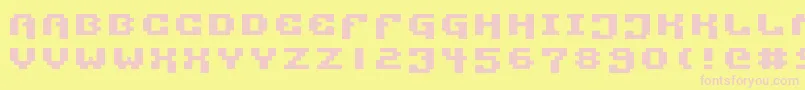 Pixtech2 Font – Pink Fonts on Yellow Background