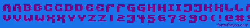 Pixtech2 Font – Purple Fonts on Blue Background