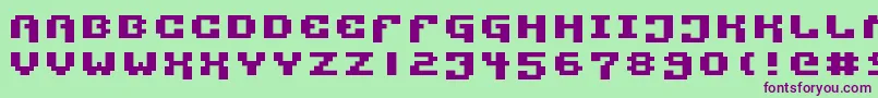 Pixtech2 Font – Purple Fonts on Green Background