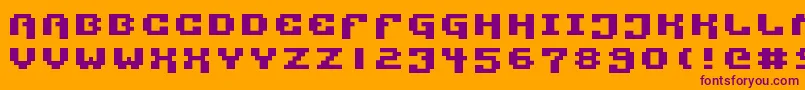 Pixtech2 Font – Purple Fonts on Orange Background