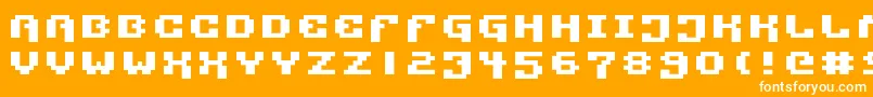 Pixtech2 Font – White Fonts on Orange Background