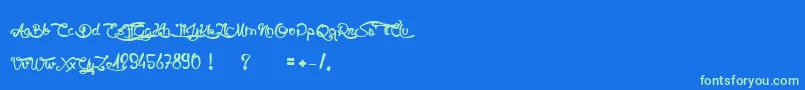 SlowMotion Font – Green Fonts on Blue Background