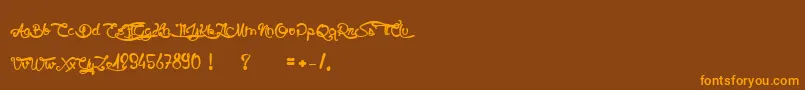 SlowMotion-Schriftart – Orangefarbene Schriften auf braunem Hintergrund