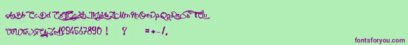 SlowMotion Font – Purple Fonts on Green Background