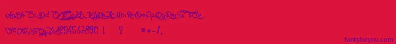 SlowMotion Font – Purple Fonts on Red Background