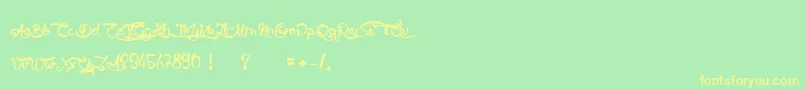 SlowMotion Font – Yellow Fonts on Green Background