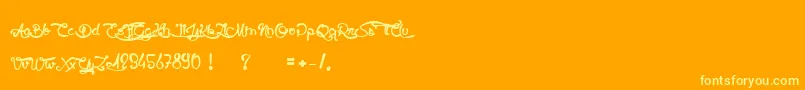 SlowMotion-Schriftart – Gelbe Schriften auf orangefarbenem Hintergrund