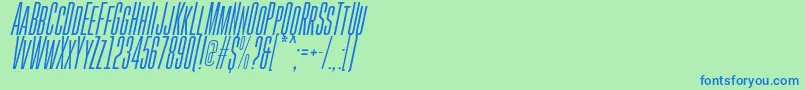 Police GoboldHighThinItalic – polices bleues sur fond vert