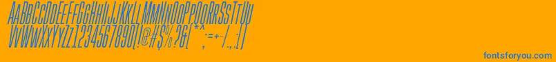 GoboldHighThinItalic-fontti – siniset fontit oranssilla taustalla