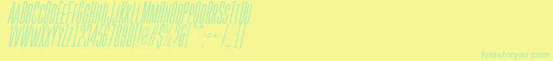 GoboldHighThinItalic Font – Green Fonts on Yellow Background