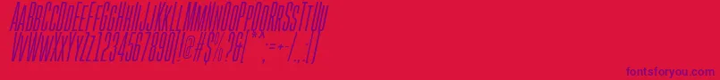 GoboldHighThinItalic-Schriftart – Violette Schriften auf rotem Hintergrund