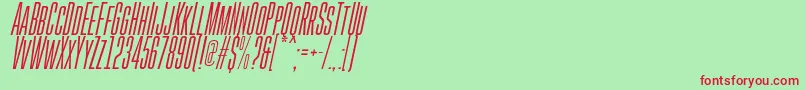 Czcionka GoboldHighThinItalic – czerwone czcionki na zielonym tle