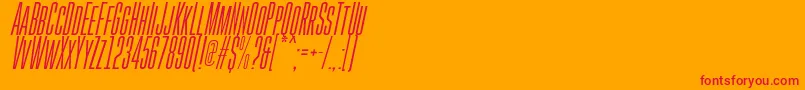 GoboldHighThinItalic Font – Red Fonts on Orange Background