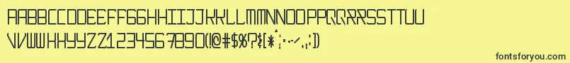 ModernismNarrow Font – Black Fonts on Yellow Background