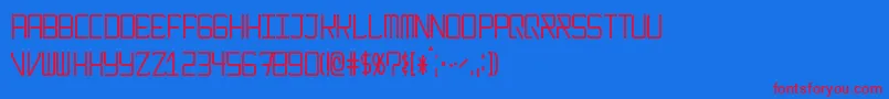 ModernismNarrow Font – Red Fonts on Blue Background