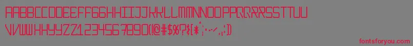 フォントModernismNarrow – 赤い文字の灰色の背景
