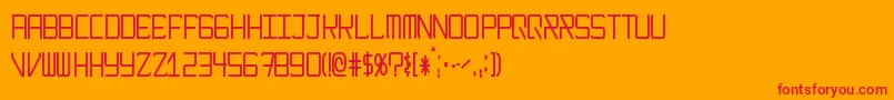 Fonte ModernismNarrow – fontes vermelhas em um fundo laranja