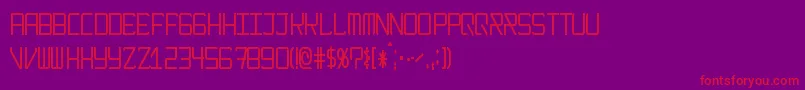 フォントModernismNarrow – 紫の背景に赤い文字