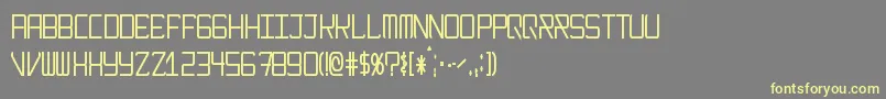 フォントModernismNarrow – 黄色のフォント、灰色の背景
