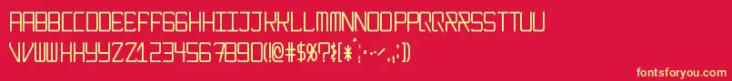 ModernismNarrow Font – Yellow Fonts on Red Background