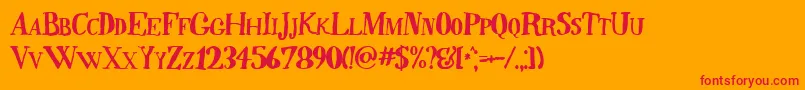 QuincyBold Font – Red Fonts on Orange Background
