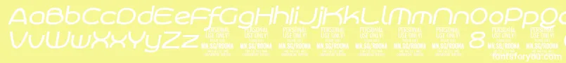 RoonasansmeitPersonalUse Font – White Fonts on Yellow Background